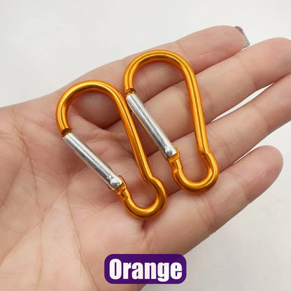 5-100Pcs Aluminum Carabiner Key Chain Clip Outdoor Camping Keyring Snap Hook Water Bottle Buckle Kit Climbing Accessories