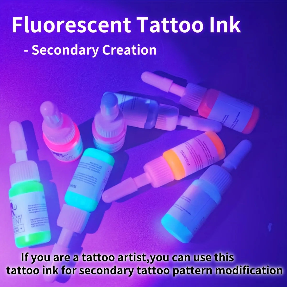0.17oz Tattoo Ink Fluorescent Ink Body Art Tattoo Kits Professional Beauty Paints Makeup Tattoo Supplies Semi-permanent