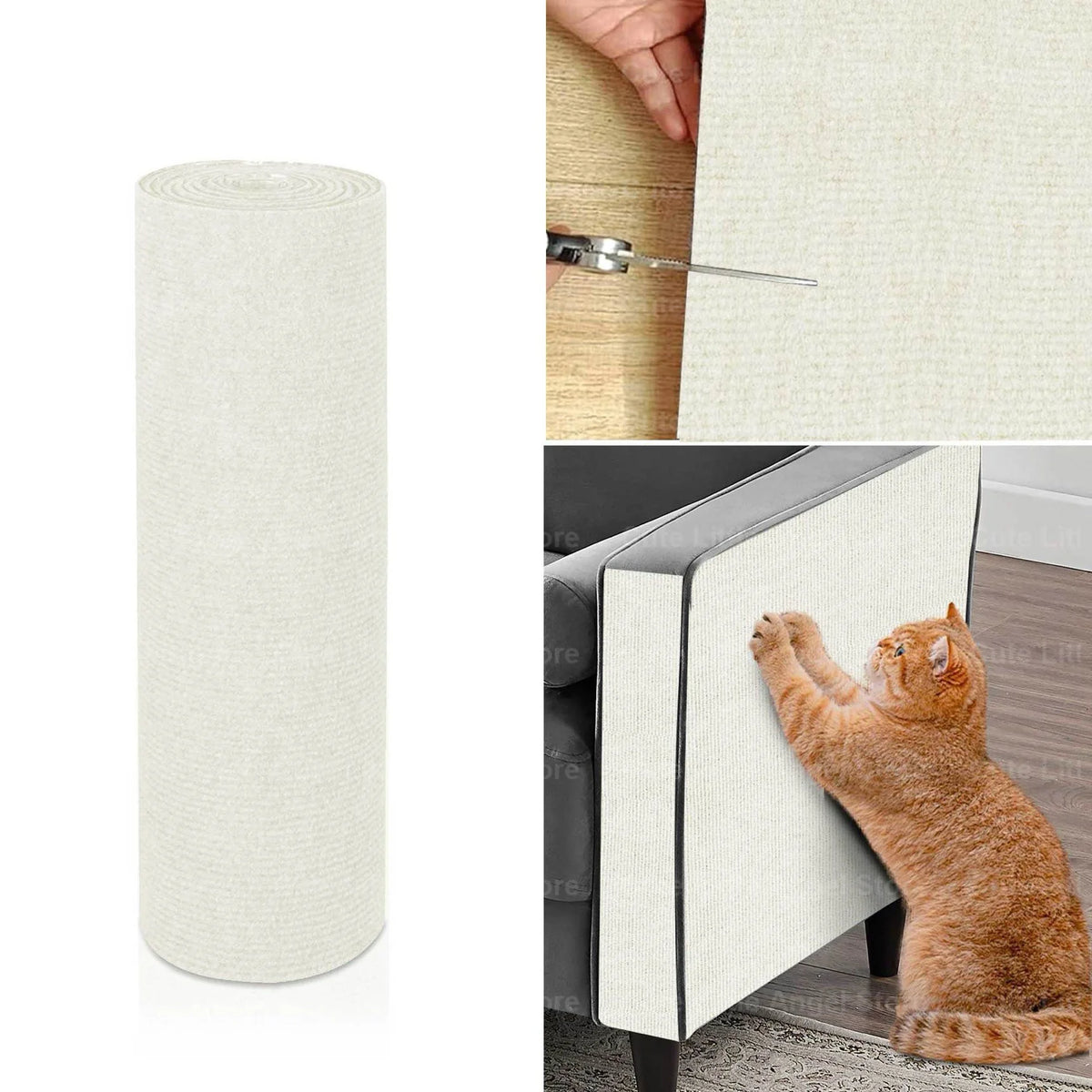 Självhäftande klösmatta för katt 40 × 300 cm – klippbart soffskydd i 7 färger