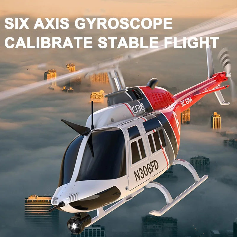 RC Helikopter Bell 206 – 4CH 2.4GHz 6-axlat Gyro Höjdhållning App-styrd 80–100m CE Inomhus/Utomhus C138 2026