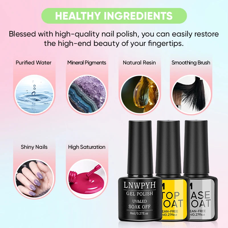LNWPYH Gel Nail Polish Kit ,Manicure Tools Set  With Professional USB Electric Nail Drill Polish File And UV LED Nail Lamp Dryer