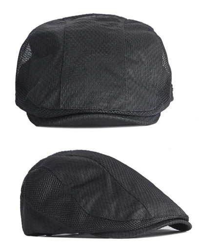 Summer Beret Hats for Man Forward Cap Women Hollow Mesh Breathable Flat Peaked Caps Fashionable Outdoor Cap Adjustable