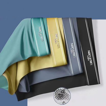Herrboxershorts 4-pack i Is-silke – Andningsbara, U-konvex Design, L–6XL, Flera Färger