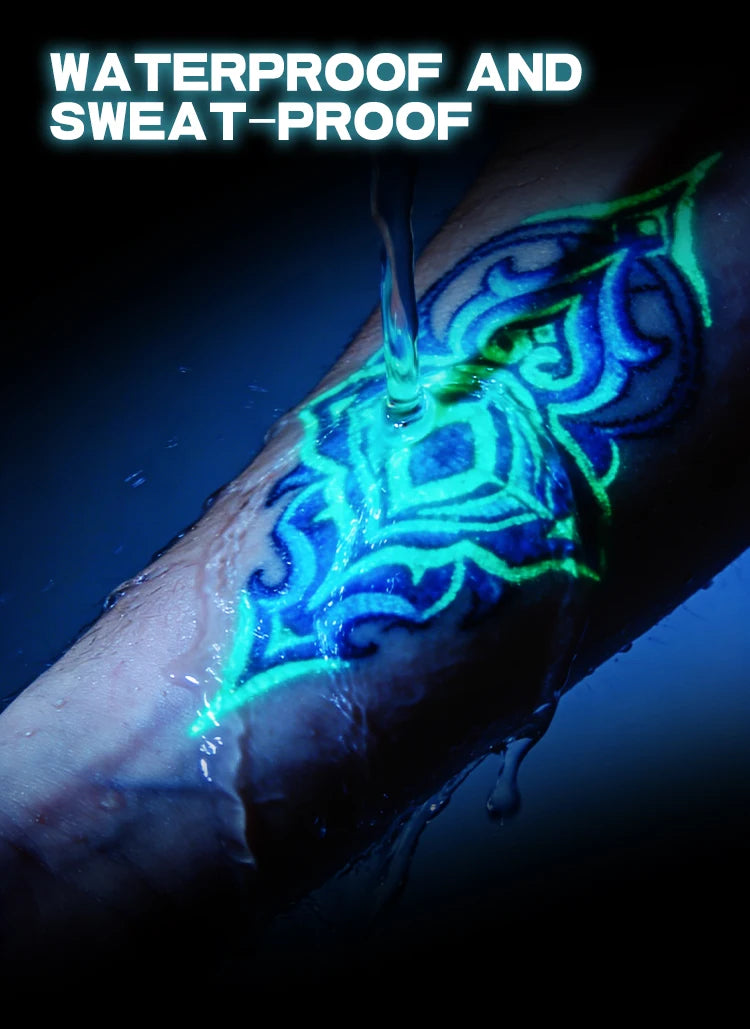 UV Airbrush Tattoo Ink 15ml Fluorescent Body Paint for Festival Waterproof Temporary Tattoo Last 3–7 Days Skin Safe Easy Removal