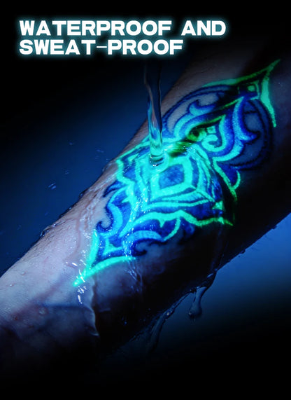 UV Airbrush Tattoo Ink 15ml Fluorescent Body Paint for Festival Waterproof Temporary Tattoo Last 3–7 Days Skin Safe Easy Removal