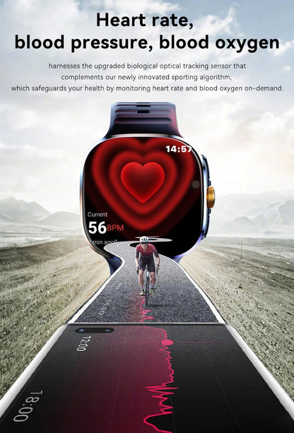 2026New 5G SIM Smart Watch 2.4" AMOLED 8+128GB GPS+NFC WIFI 1000W HD Camera IP68Waterproof Health Monitor Android Smartwatch Men