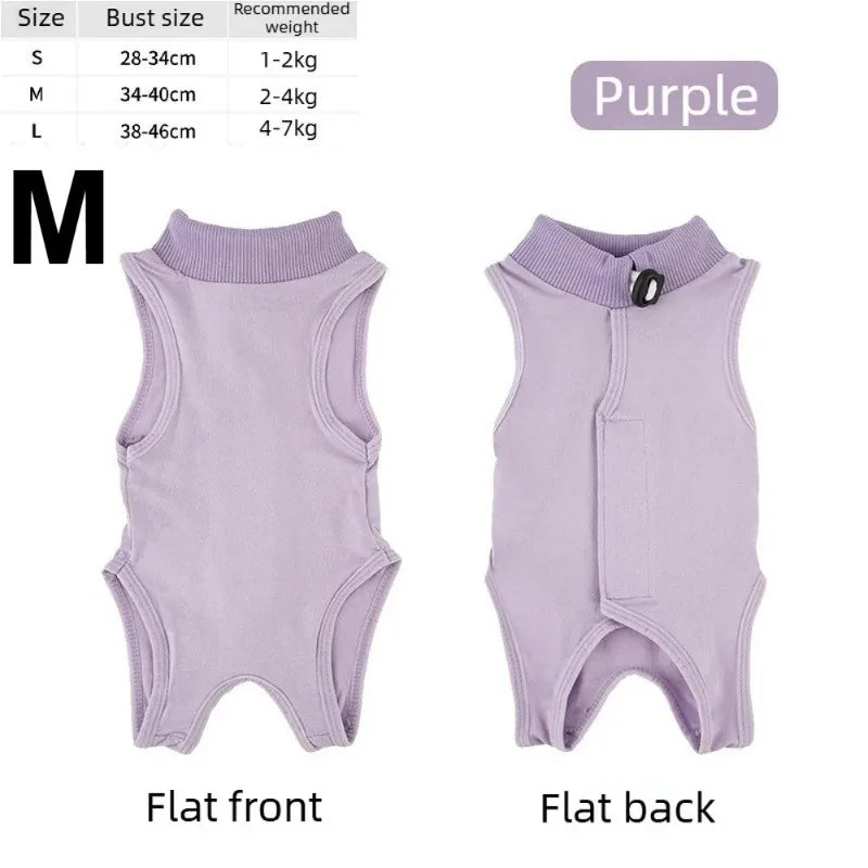 Soft Cat Recovery Vest Anti Licking Kitten Surgery Suit Pet Sterilization Jumpsuit Comfortable Weaning Clothes for Daily Care