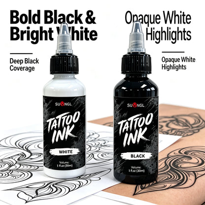 SUANGL Tattoo Ink White 60ml Colorant Black White Tattoo Ink High Quality Professional Tattoo Supplies