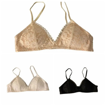 Breathable Sweet Wireless Deep V Bra Shockproof Anti-sagging Underwear for Women Thin Lingerie Lace Push Up Bra Girls