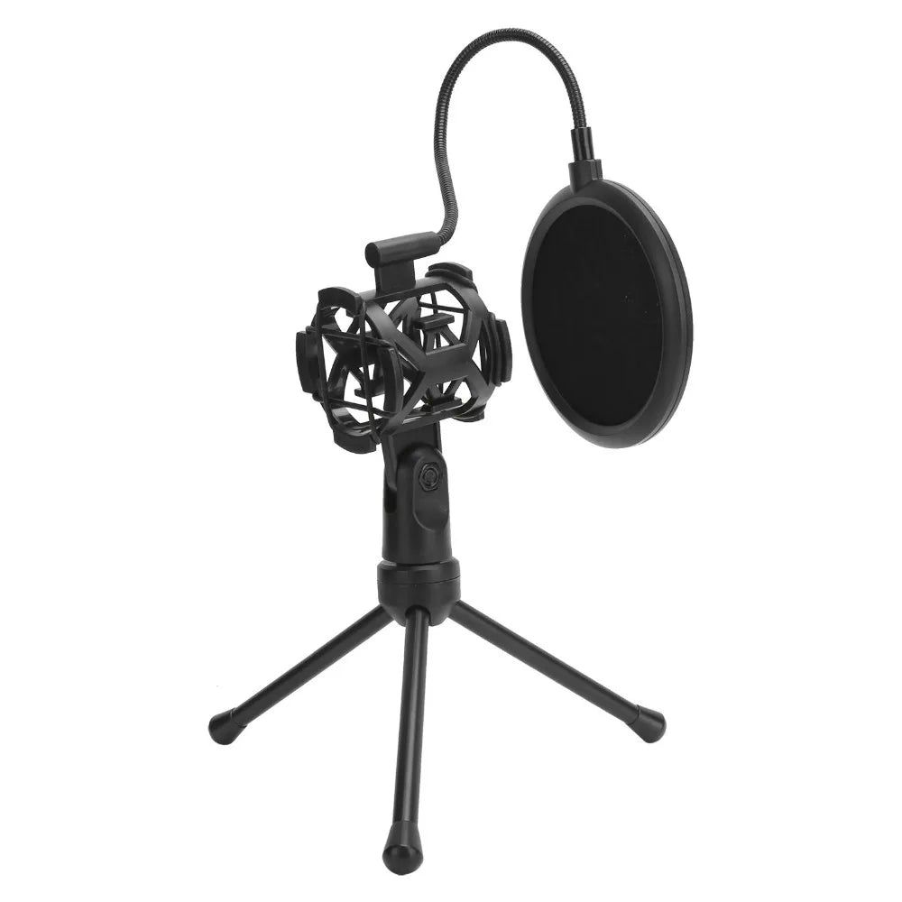 with Desktop Tripod Stand Microphone AntiSpray Filter Microphone Tripod Stand for Mic with Handle Diameter Under 44mm