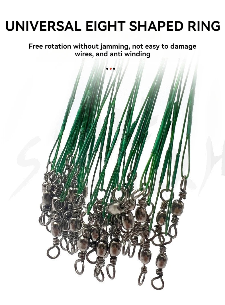 Lure Front Wire Anti Bite Fishing Line Steel Leader With Swivel Accessory Lead Core Offshore Angling Sea Snap Fishhook Tool