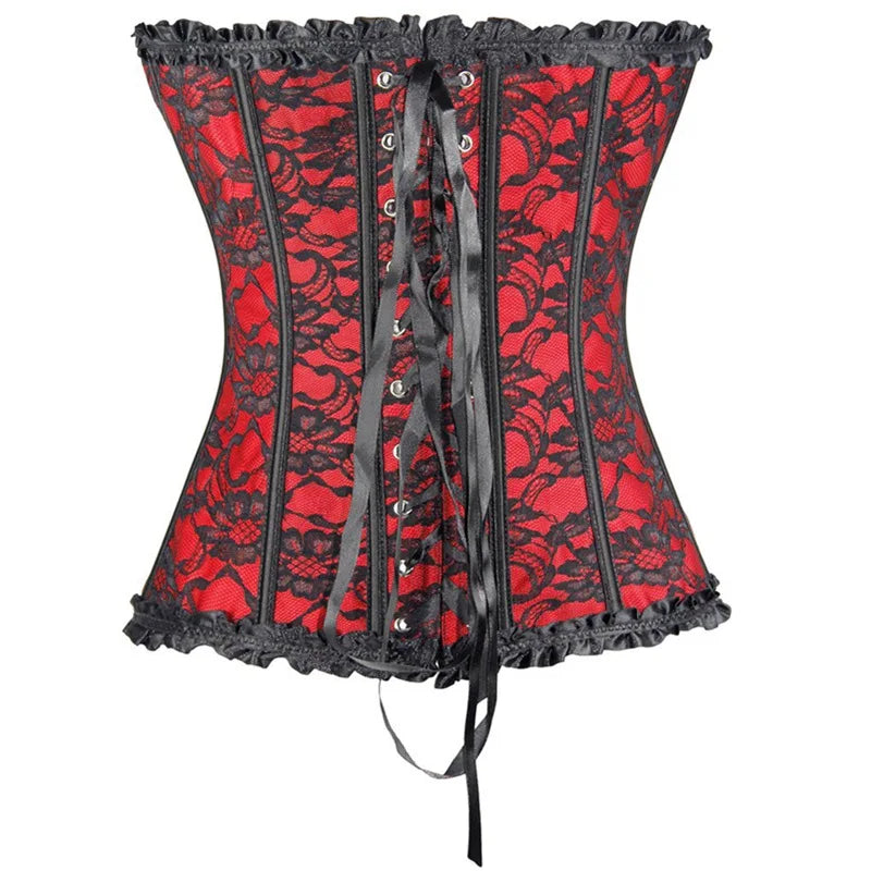 Sexig gotisk korsett shapewear dam steampunk snörning midjeträning