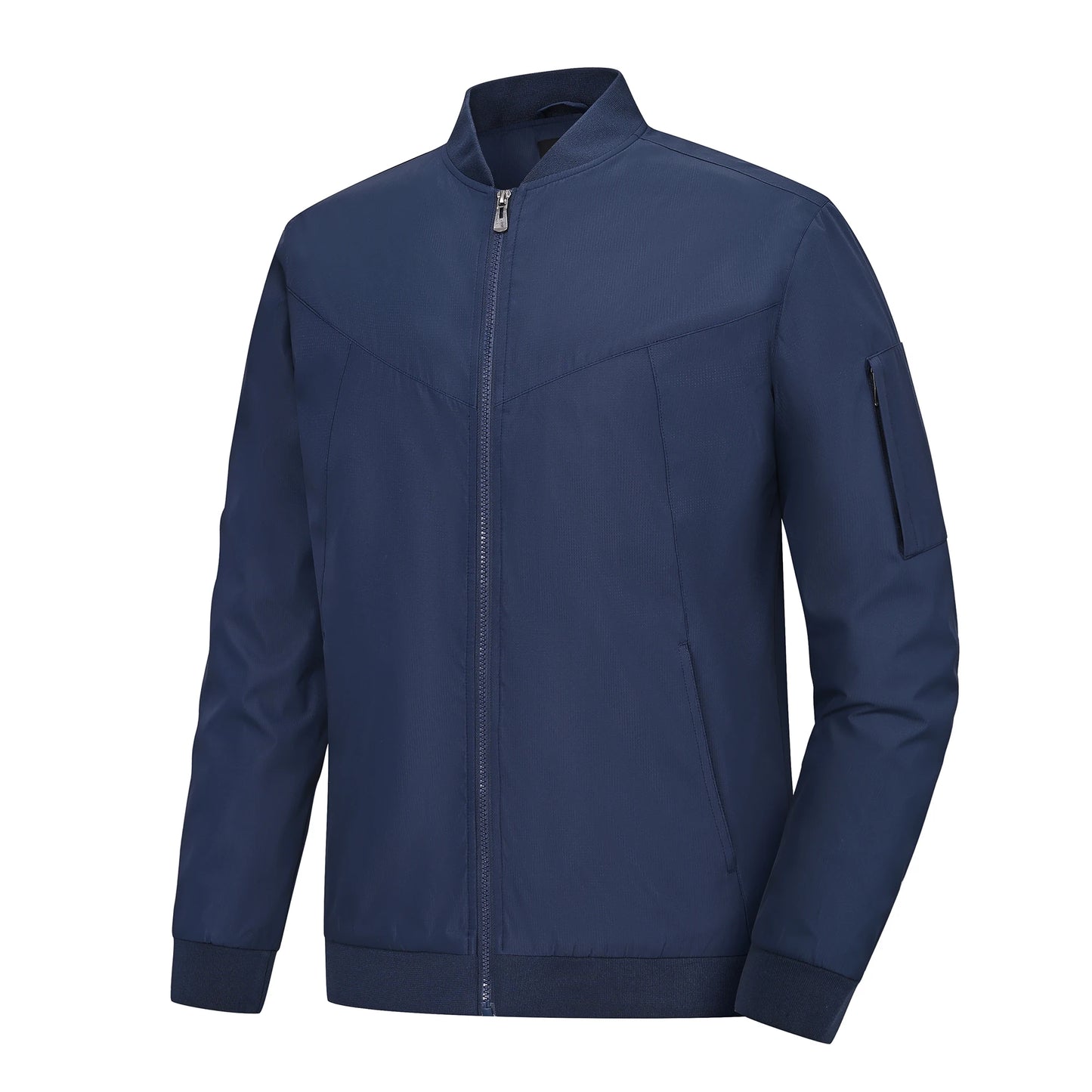 Men's Lightweight Windbreaker Jacket Causal Fashion Stylish BaseBall Coat with Side Inner Pocket for Work Golf Fishing