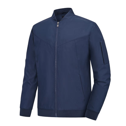 Men's Lightweight Windbreaker Jacket Causal Fashion Stylish BaseBall Coat with Side Inner Pocket for Work Golf Fishing
