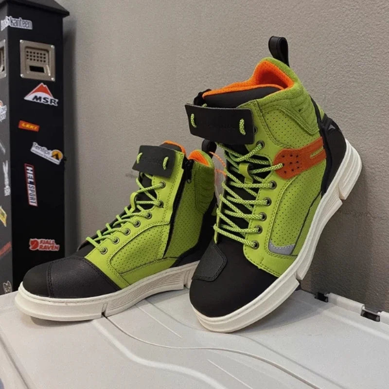 MC-kängor med ankelskydd – vattentäta körkängor med reflex, unisex 39–46