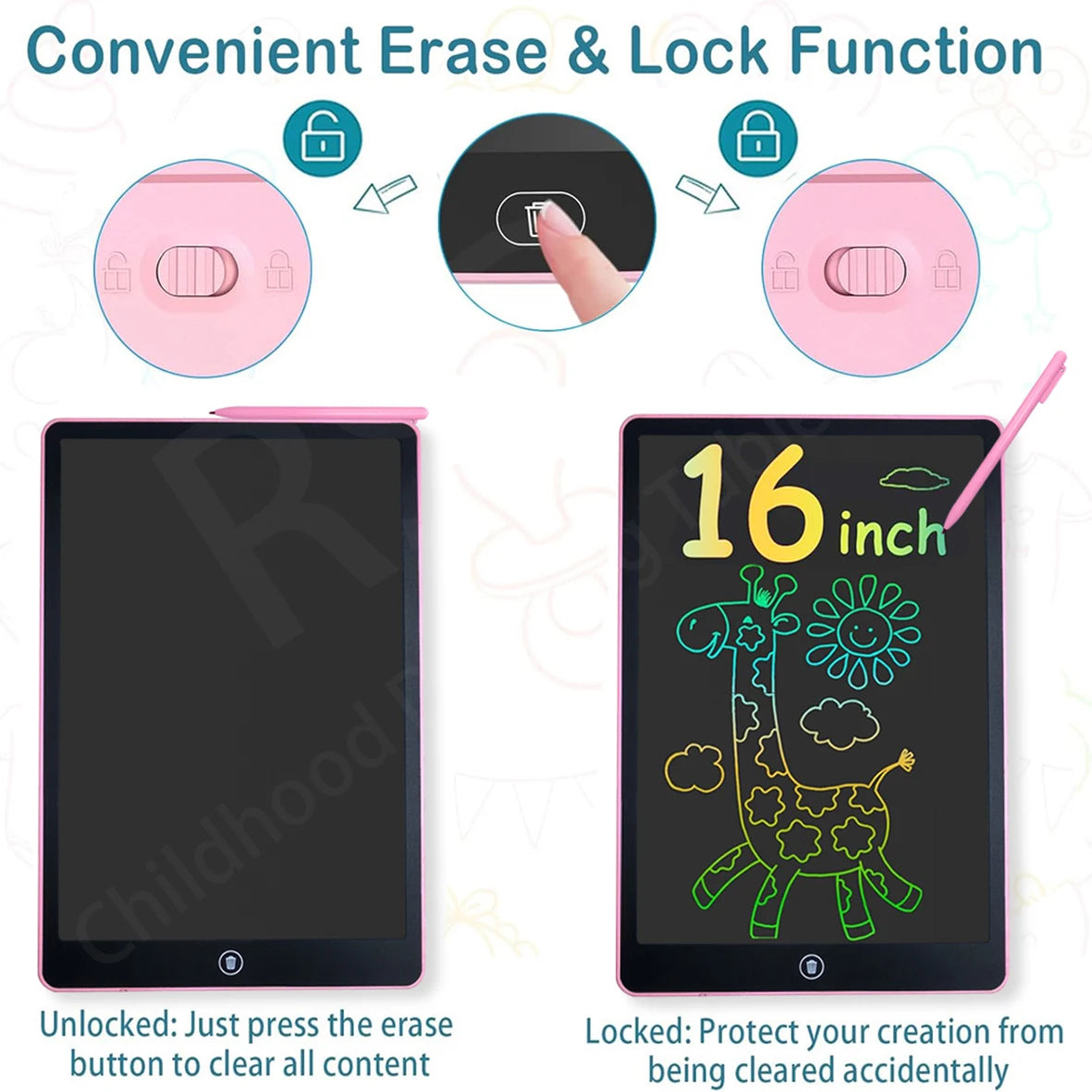 16/12/10/8.5/8.2/6.5/4.5inch LCD graphic tablet,color drawing tablet,3 4 5 6 7 8years kids birthday gifts/Christmas/travel toys