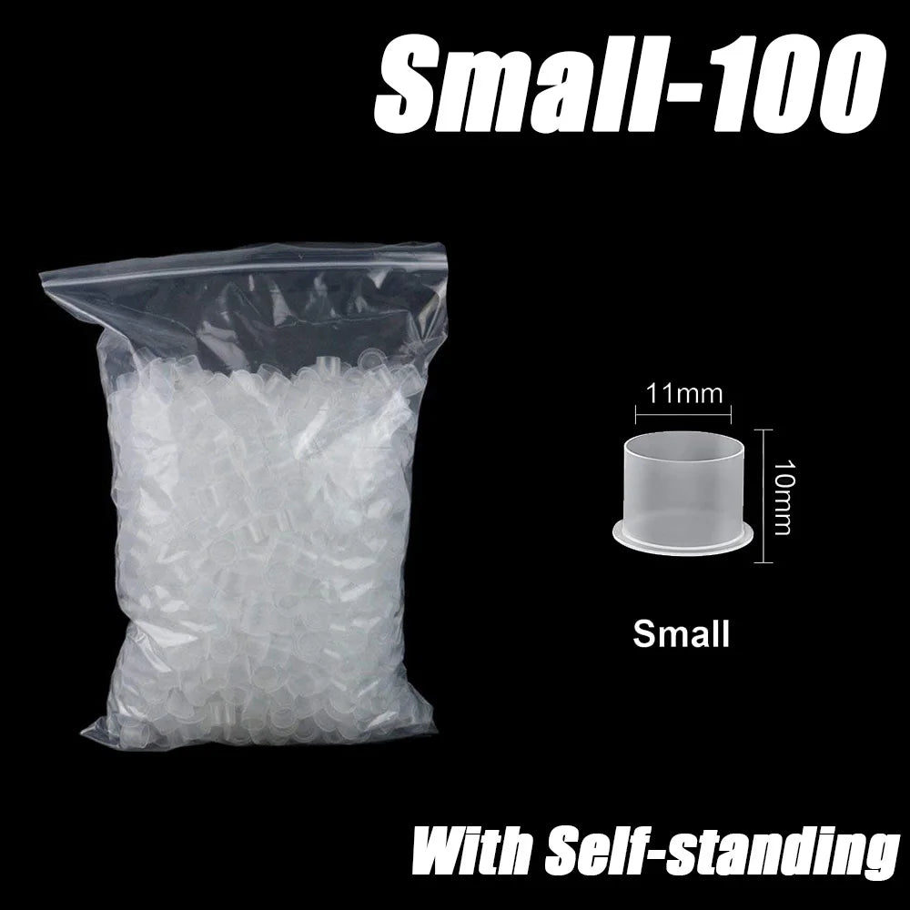 300/100PCS Disposable Tattoo Ink Cups with Base S/M/L Mixed Permanent Makeup Pigment Holder Caps Tattoo Accessories