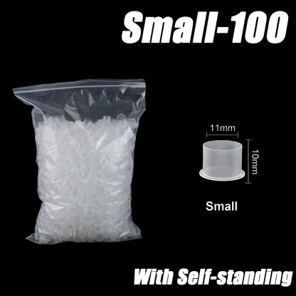 300/100PCS Disposable Tattoo Ink Cups with Base S/M/L Mixed Permanent Makeup Pigment Holder Caps Tattoo Accessories