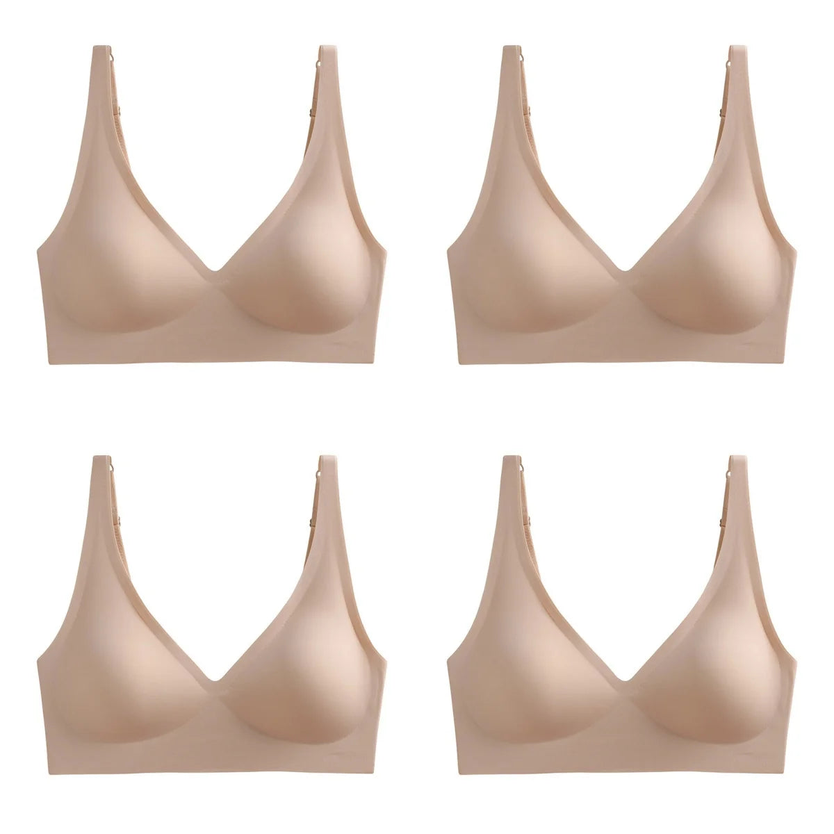 4Pcs/Set Seamless Bras For Women Wireless Brassiere Soft Padded Underwear Female Push Up Underwear Sexy Lingerie Intimates S-5XL