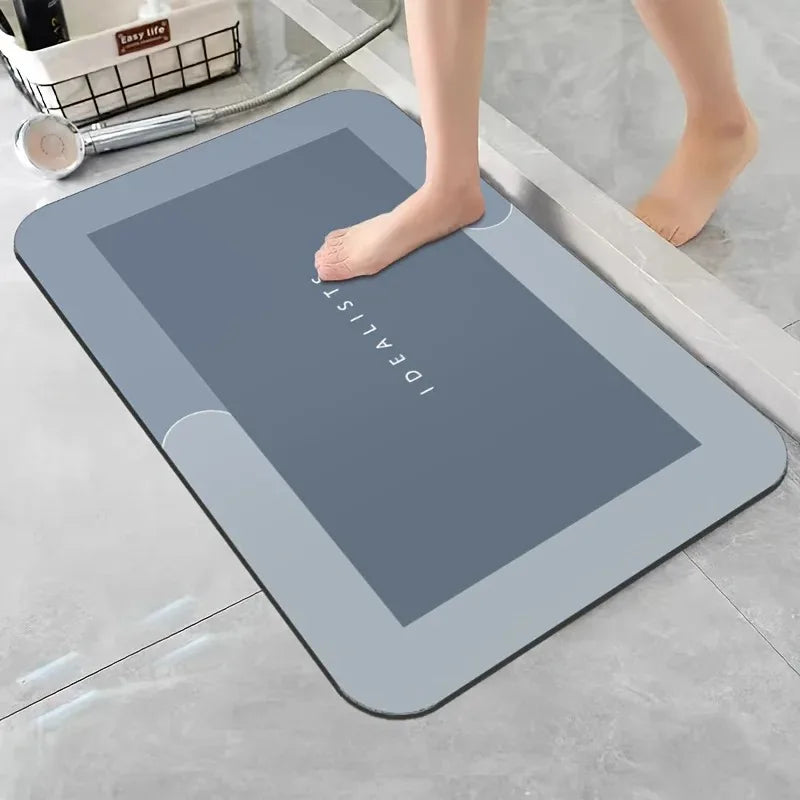 Diatomaceous Earth Bath Mat Super Absorbent Non Slip Fast Drying Soft Floor Mat for Shower Laundry Bedroom Kitchen RV Bathroom