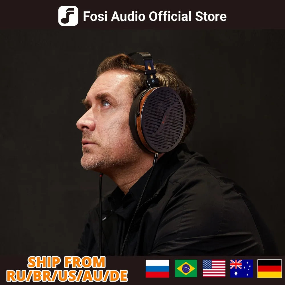 Fosi Audio i5 öppna over-ear-hörlurar med 97 mm planmagnetiska element