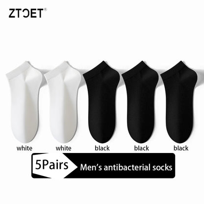 Men Combed Cotton Socks Short Breathable Odor proof and antibacterial Business Spring Summer for Male socks High Quality 5Pairs