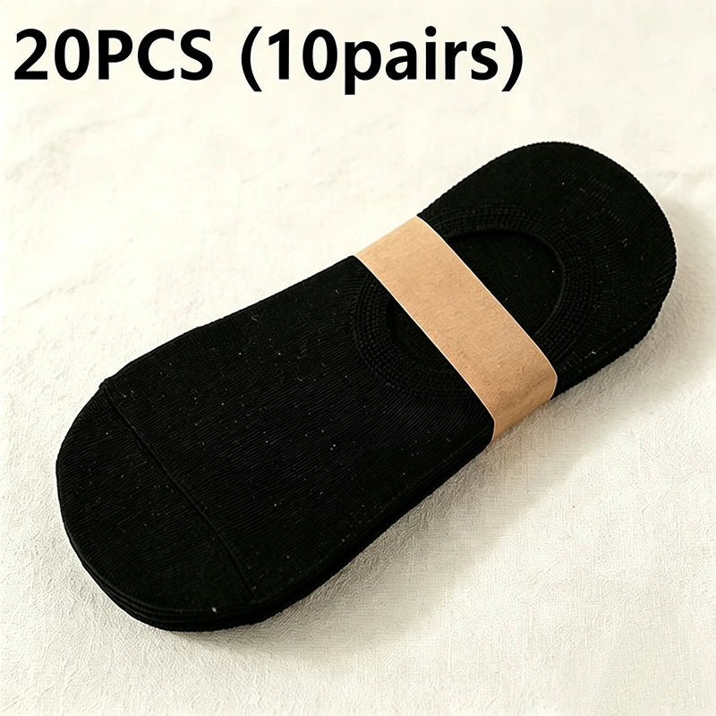Wholesale 20PCS(10pairs) Pack Male Anti-slip Hidden Foot Socks, Thin Breathable Invisible Liner Socks, Multi Color No Show Socks