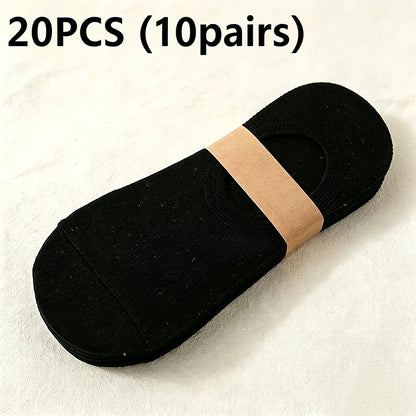 Wholesale 20PCS(10pairs) Pack Male Anti-slip Hidden Foot Socks, Thin Breathable Invisible Liner Socks, Multi Color No Show Socks