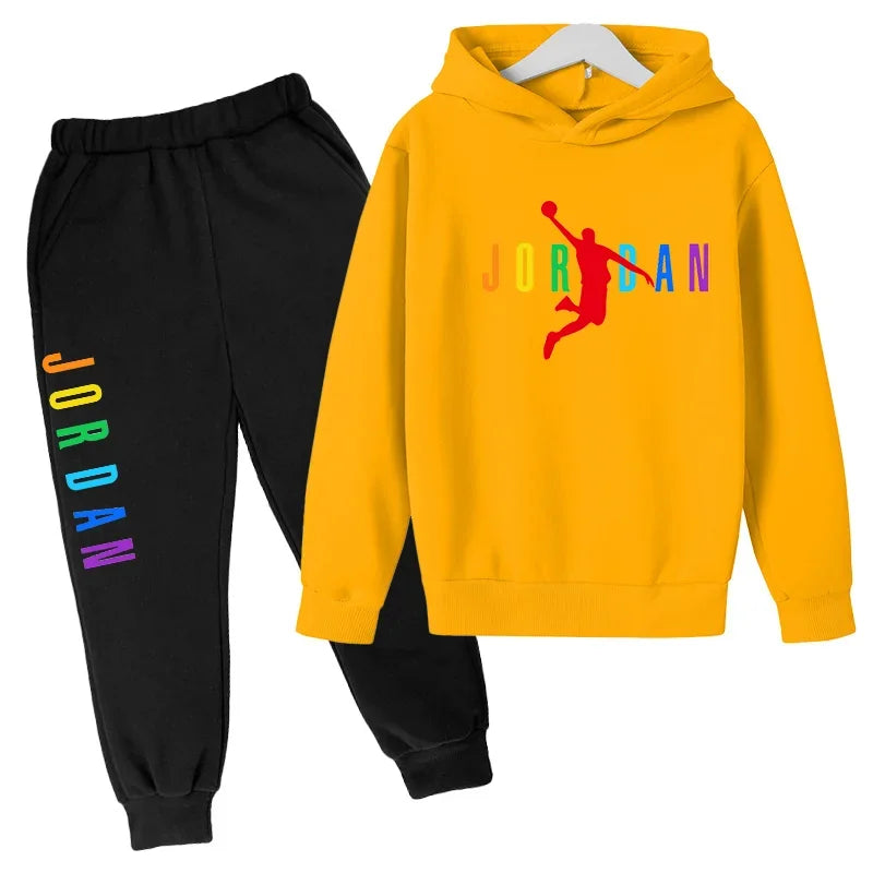 2-13 Years Boys Girls Simple Outfits Children Clothes Autumn Spring 2pcs Hoodie+Pants Letter Print Tracksuits  Kids Casual  Sets