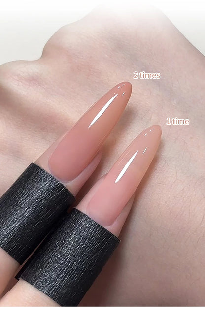 1/6Pcs 15ml Jelly Ice Nude Peelable Polish, UV/LED - Set, Formaldehyde - Free. Oval, Glossy. Good for Salon & DIY