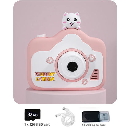 Super Cute Children Camera Kids Educational Toy Children Baby Birthday Digital Camera 1080P Video Camera With Free Gift For Girl