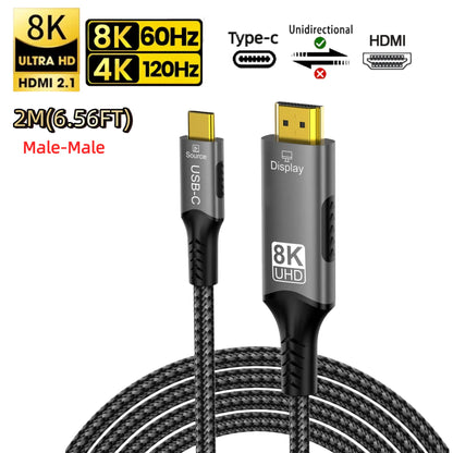 8K@60Hz 8K USB C to HDMI 2.1 Cable Adapter Type C to HDMI Cable for Thunderbolt 3 Compatible with MacBook Pro IPad pro Laptop
