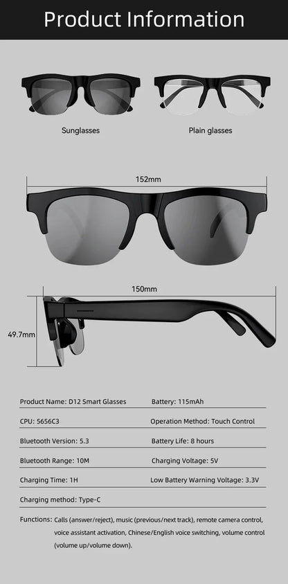 Lenovo AI Smart Glasses Voice Assistant Music Touch Control Bluetooth Call Outdoor Fashion Sunglasses For Men Women 2026 New