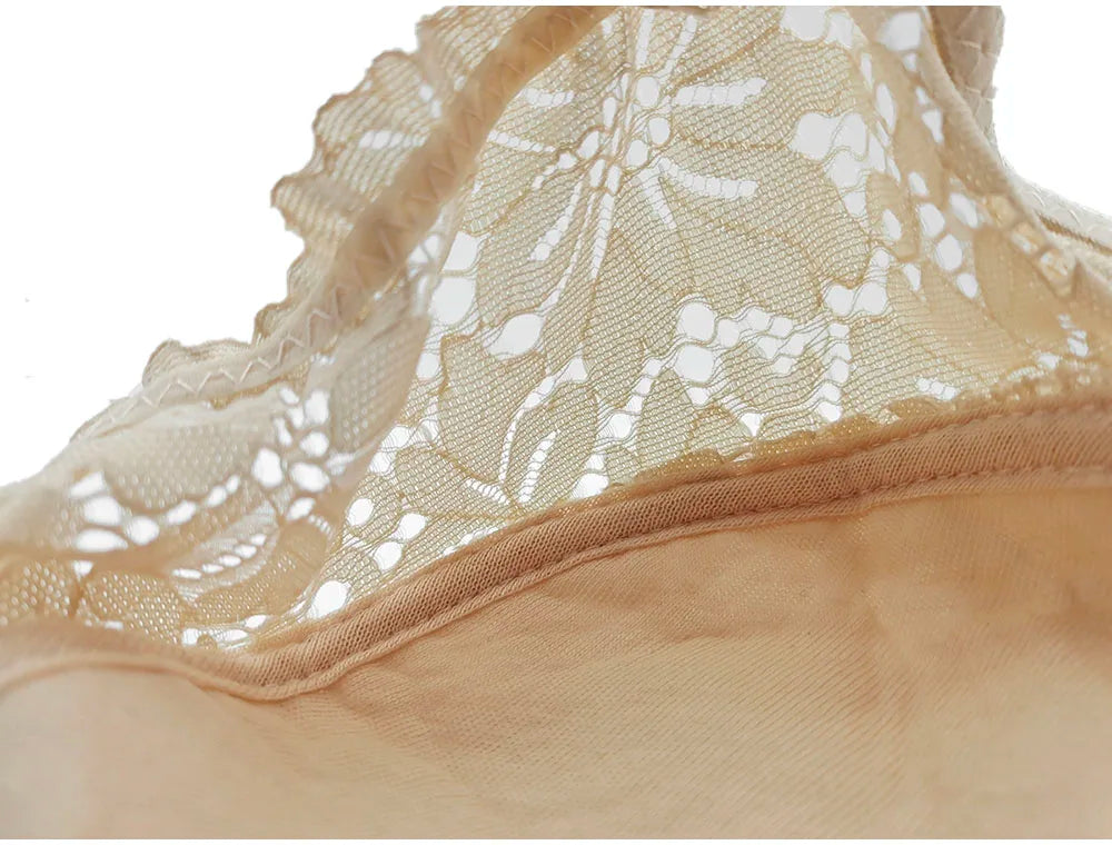 Sexy Lace Women Bra Top Full Cup Minimizer Floral Large Chest Big Bust Bh Thin Padded Cotton Bralette Underwire Push Up Bras C27