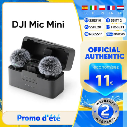 DJI Mic Mini trådlös streamingmikrofon – brusreducering och laddfodral
