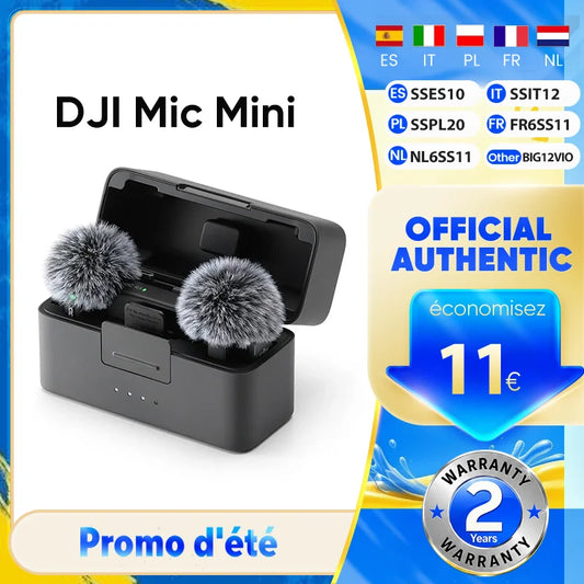 DJI Mic Mini trådlös streamingmikrofon – brusreducering och laddfodral