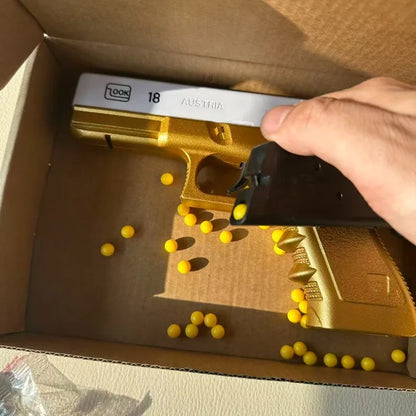 Vit och guld leksakspistol för mjuka skott med infrarött sikte