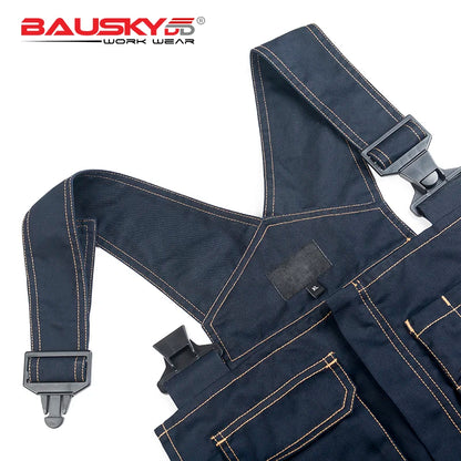 Multi Pocket Work Bib Overalls Men With Knee Pads Working Uniforms Repairman