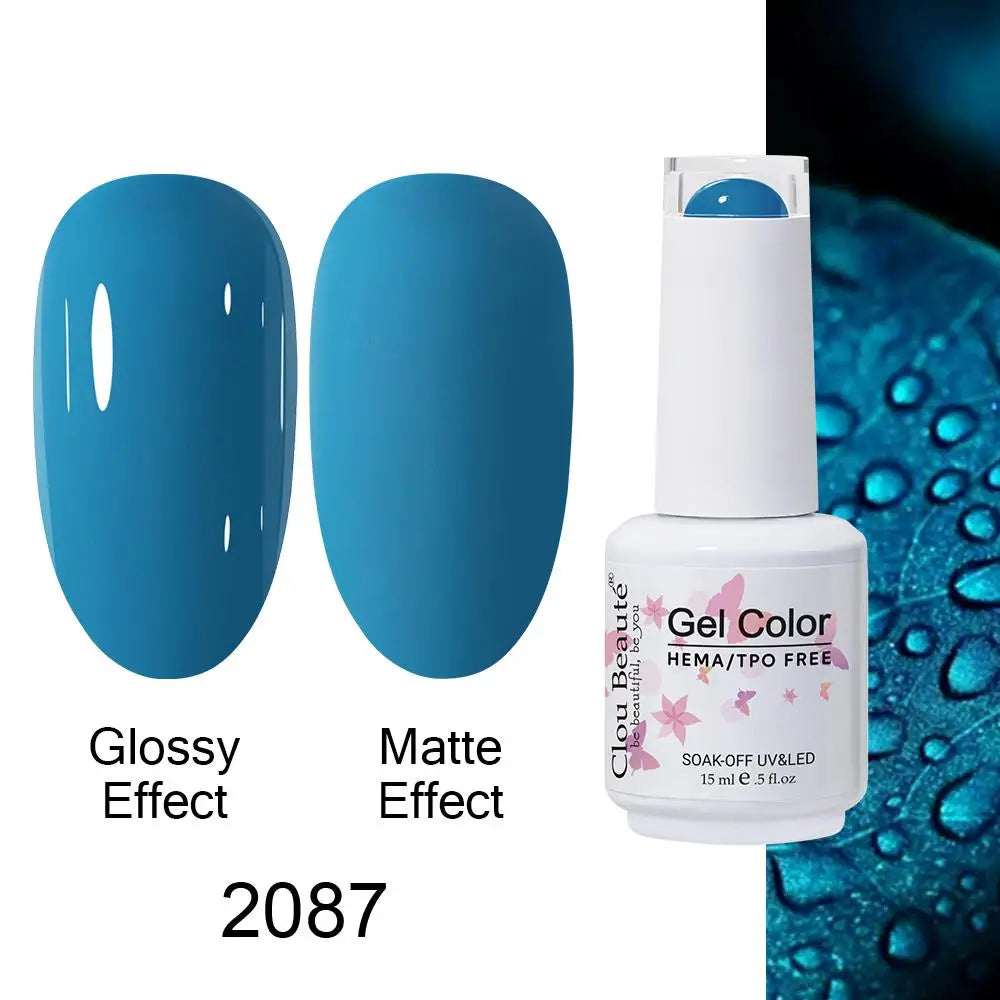 Clou Beaute Gel Nail Polish Neon Brown Royal Blue Red Green Pastal Nude Nail Art Varnishes Gel Lacquer Top Coat UV Gel Nail