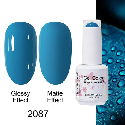 Clou Beaute Gel Nail Polish Neon Brown Royal Blue Red Green Pastal Nude Nail Art Varnishes Gel Lacquer Top Coat UV Gel Nail