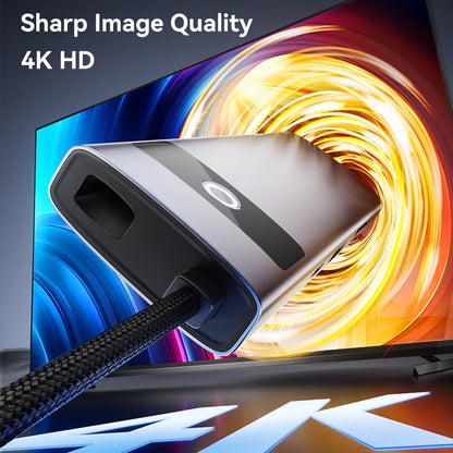 8-in-1 USB C Hub Adapter 4K HDMI PD100W USB 3.0 Gigabit Ethernet Line For Meetings Presentations for MacBook iPad Laptops