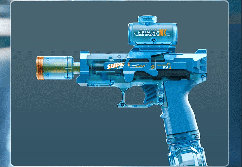 Elektrisk vattenpistol med automatisk funktion, rekyl och lampor