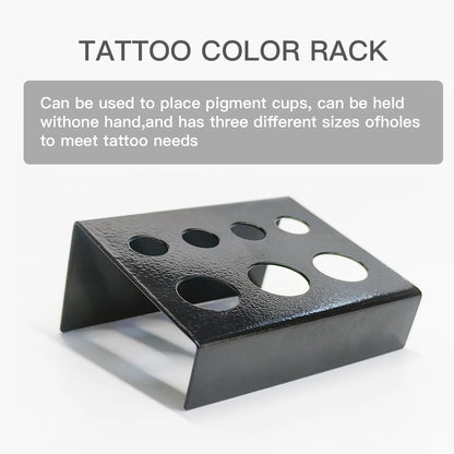 KVM 1Pc Stainless Steel 7 Holes Container Stand Tattoo Ink Pigment Cups Cap Stand Holder Storage Container for Permanent Makeup