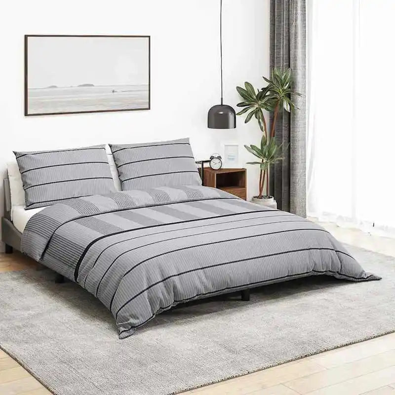 Grått påslakanset – angiven storlek 260 × 240 cm