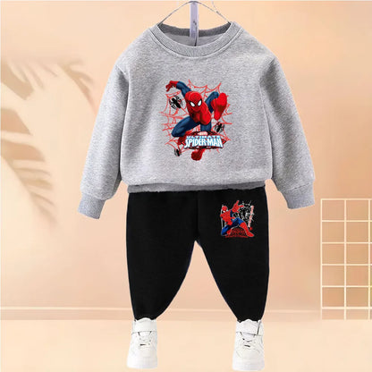 2026 Spring Autumn Children's Hoodies Sets Boys Cartoon print Pullover and Long Pants Two Piece Set Kids Casual Thin Tracksuit