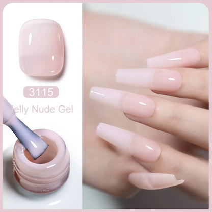 Clou Beaute Transparent French Gel Polish Translucent Nude Pink Red Jelly Glass Milky White Varnish Rainbow Color Nail Art