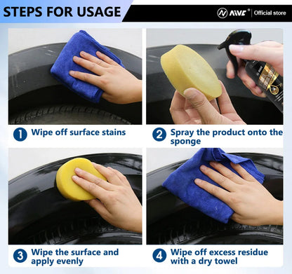 AIVC Interior Detailer Leather plastic Rubber Dressing Ceramic Black Shine Trim Restorer Car Auto Polish Cleaning Products