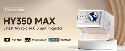 Magcubic HY300 Pro 8K HD Projector Android14 Dual Wifi6 290ANSI Allwinner H726 BT5.0 1280*720 Home Cinema Outdoor Projetor HY300