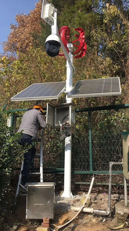 Vertikal Vindturbin Lykta-design 5kW/8kW/10kW 5 Blad – MPPT/Hybrid/Off-Grid 12V/24V/48V Hushåll Tak CE