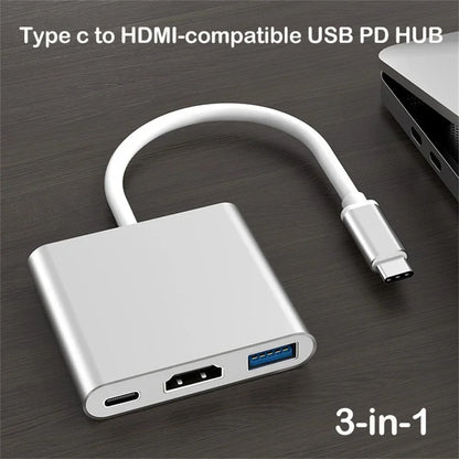 USB-C 3-i-1-hubb med HDMI, USB 3.0 och PD
